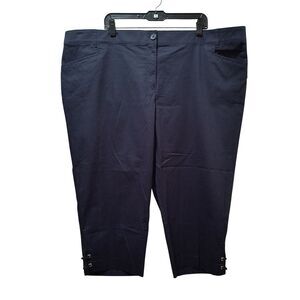 Dressbarn Classic Fit Capris Women’s 24W Navy Blue Stretch Pants 48x21 NWT